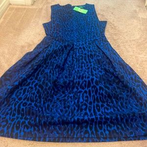 Blue leopard print dress new